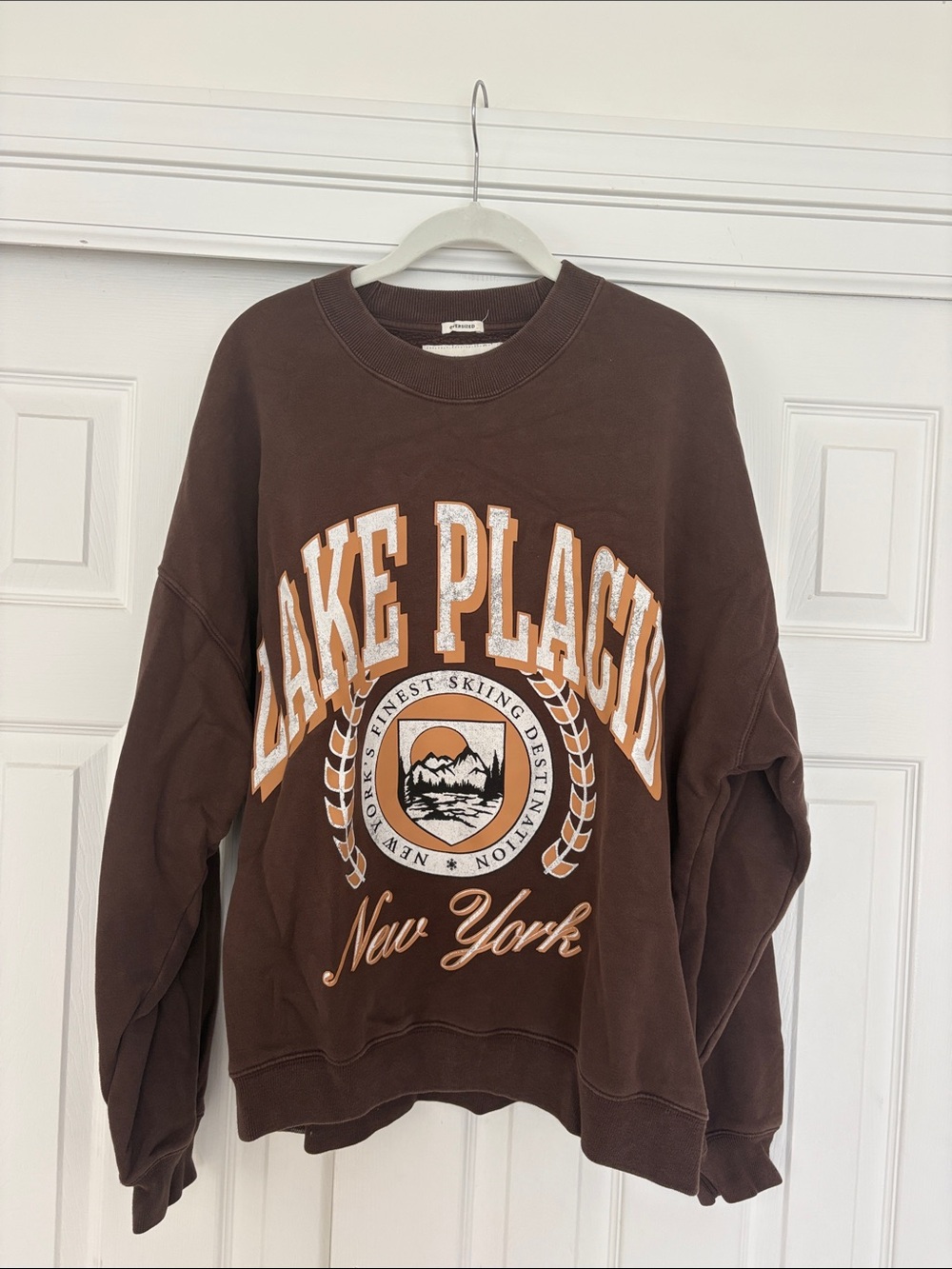 Abercrombie & Fitch Brown Graphic Crewneck